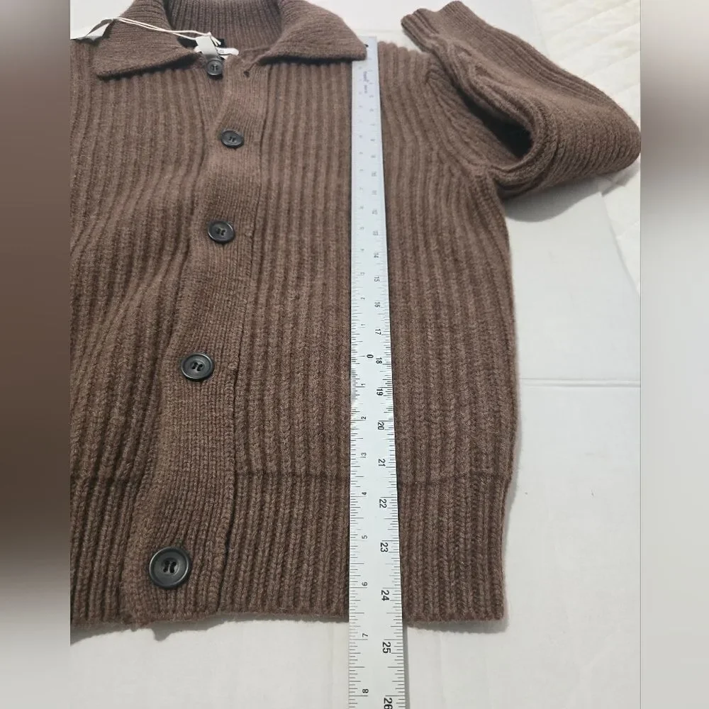 COS Alpaca Blend Ribbed Button Down Cardigan For Men Size XS